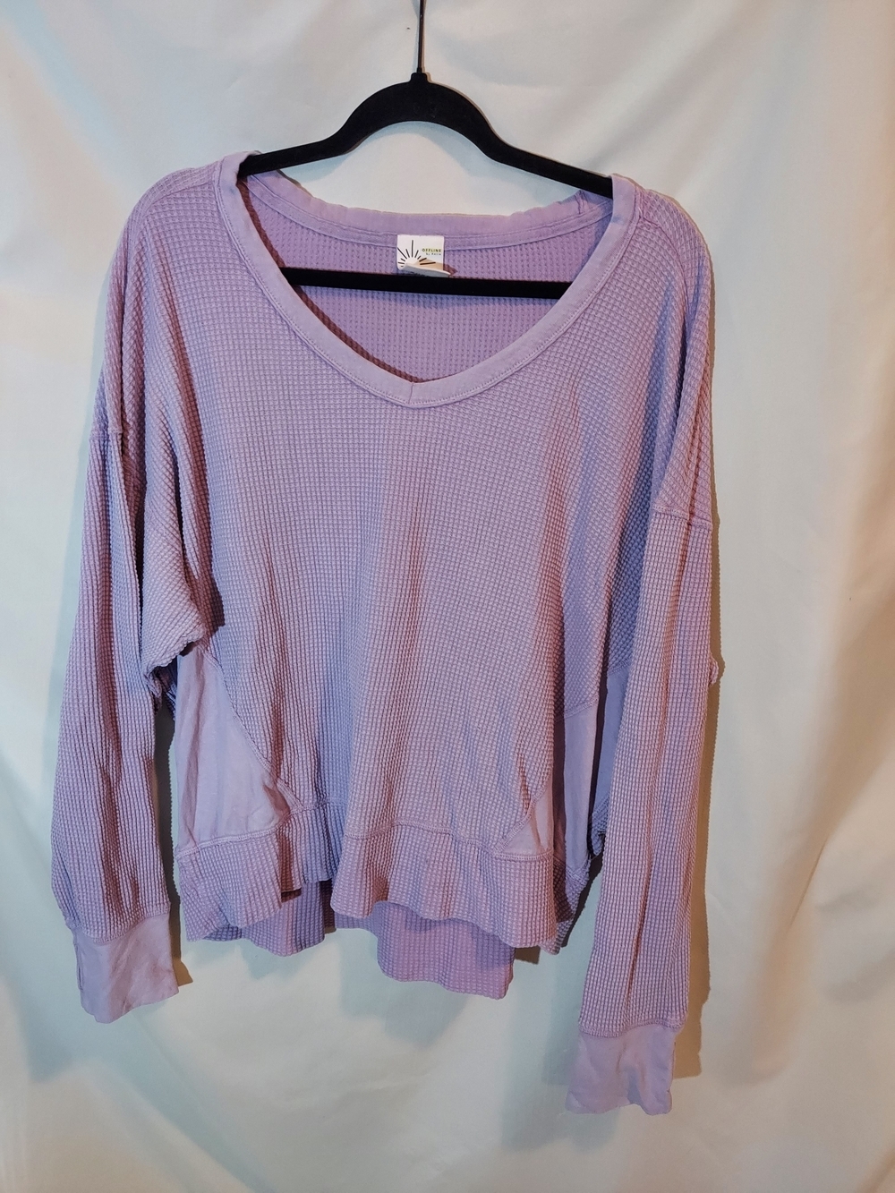 OFFLINE by Aerie Wow! Waffle Notch Neck Thermal Top Lavender - M